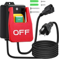 Dreyoo 1 Pack 120/230V Single Phase On/0ff switch, 120V 2HP Router Table Switch with Large Stop Sign Paddle Easy Contact for Fast Power Off for Table Saw and Other Electrical Equipment (1 Female Plug)
