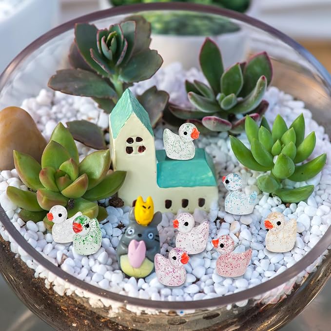 100Pcs Glitter Mini Resin Ducks, Colorful Tiny Ducks Figurines Bulk - Image 4