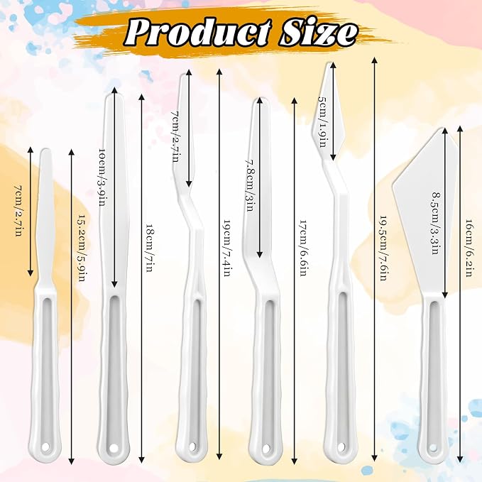 Plastic Palette Knives Set, 30 Pieces Spatula Palette Knives Thin Flexible Art - Image 2