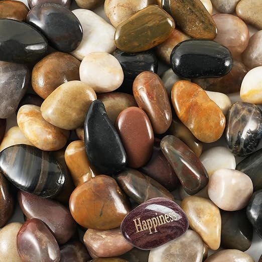 SIDONG 10 lbs Mixed River Rocks, 1.2-2 Inches Highly Polished Pebbles by SIDONG