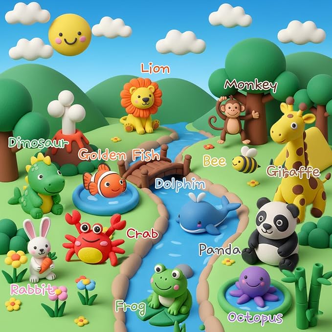 Air Dry Clay Kit, 12 Animals Kingdom Modeling Clay - Image 6