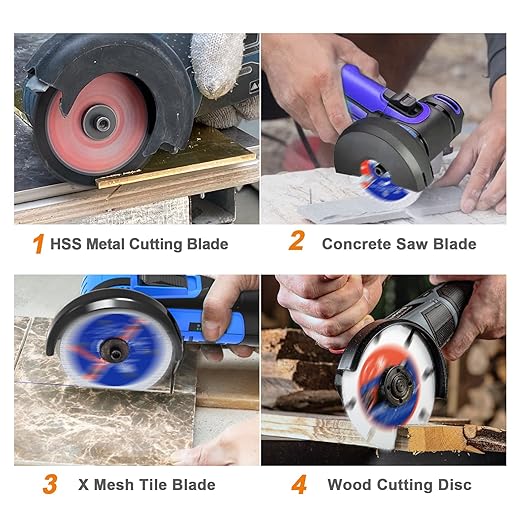 Diamond Saw Blades for Cutting Wood Metal Stones,4pcs 3inch（75mm） with Arbor10mm Dry/Wet Continuous Rim Diamond Cutting Disc for Granite Marble Stone Hard Concrete Reinforced Concrete