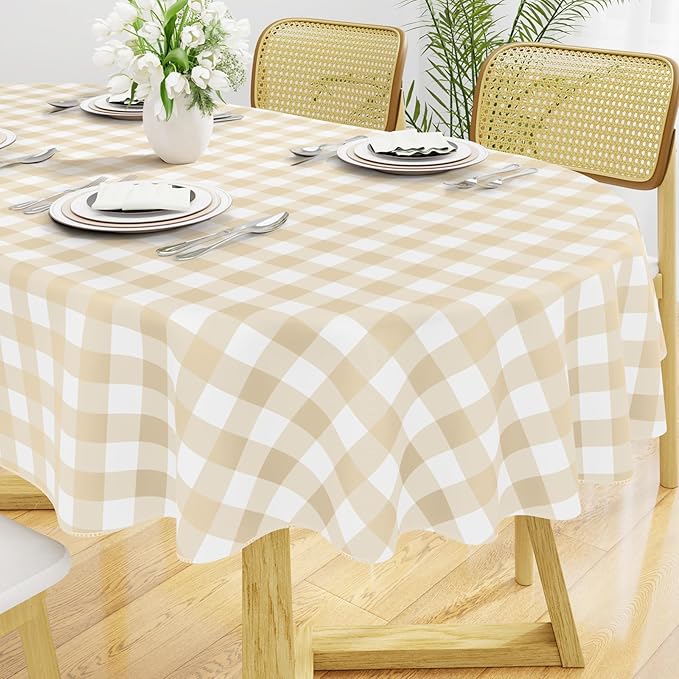 Smiry Oval Table Cloth, Waterproof Vinyl Tablecloth by Smiry