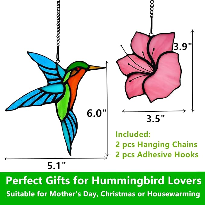 2 Pack Stained Glass Hummingbird - Image 4