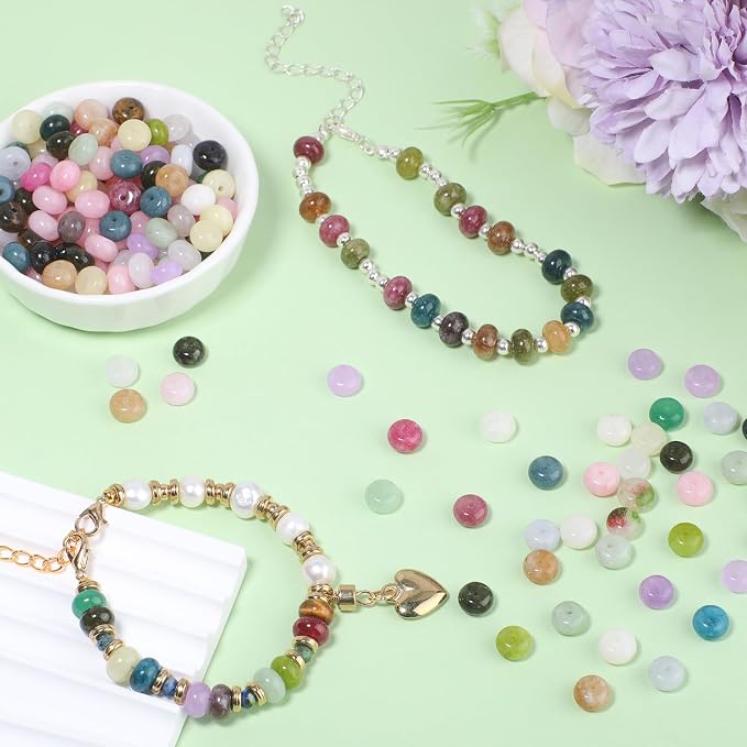 Songxi 5x8mm Natural Royal Blue Chalcedony Stone Rondelle Beads, Gemstone - Image 5