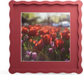 10x10 Picture Frame with Mat for 8x8, Wavy Edge Wooden Real Glass Photo Frame by THKRLOF
