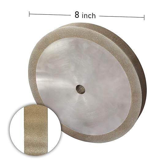 BUCKTOOL 80 Grit 8 Inch CBN Grinding Wheel, 1" Wide, 5/8" Arbor Cubic Boron Nitride Sharpening Wheel for Sharpening Wood-Turning Tools, Chisels, Hardcore and More