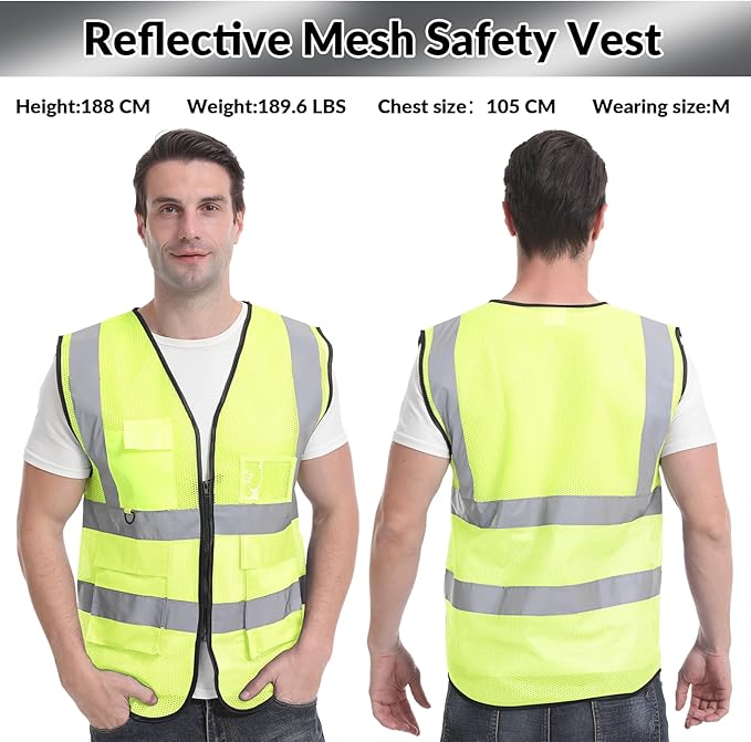 BeautyWill Custom Safety Vest Logo Class 2 High Visibility Reflevtive Vest Outdoor Protective Workwear