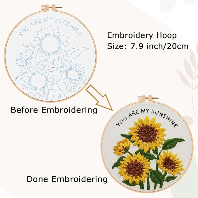 Nuberlic Sunflower Embroidery Kit - Image 6