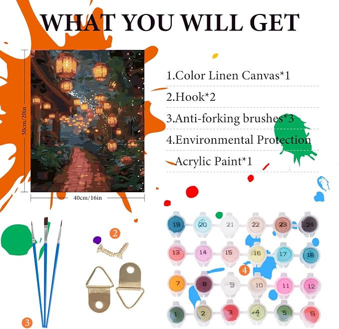 Fountor Landscape Paint by Numbers Kit - Image 4