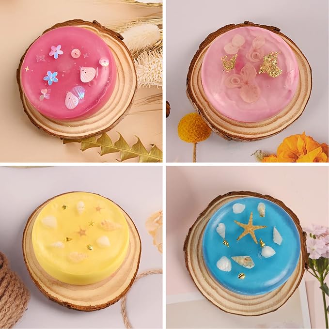 Sakolla 2 Pack 4 Cavity Round Silicone Soap Molds Cylinder Handmade Soap Molds - Image 3