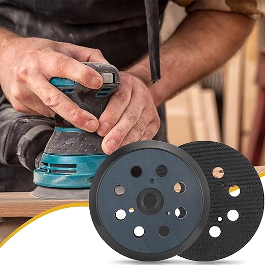 4 Pack 5" 8 Hole Hook & Loop Replacement Sander Pads Compatible with Makita Orbital Sander BO5010 BO5030K BO5031K BO5041K, Replacement Parts #743081-8/743051-7 (3 Screw Holes Sander Pads