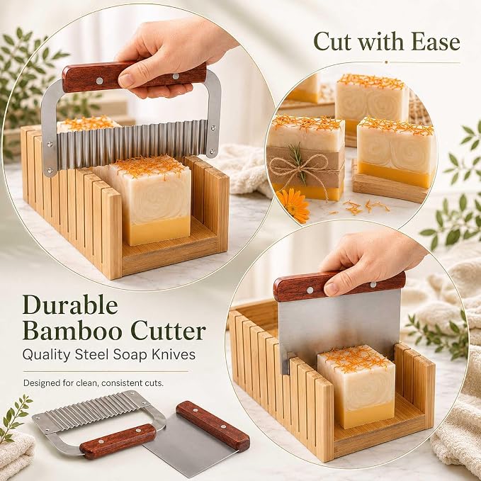 Soap Mold Making Kit with Wooden Cutter Soap Molds Silicone 46oz Purple | Melt - Image 5