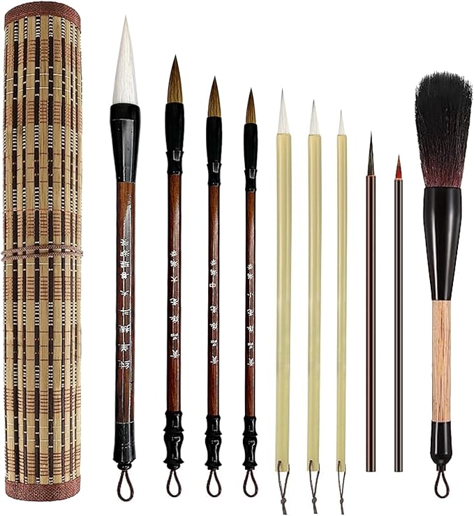 10-Piece Chinese Calligraphy Brush Set by SEAMEW