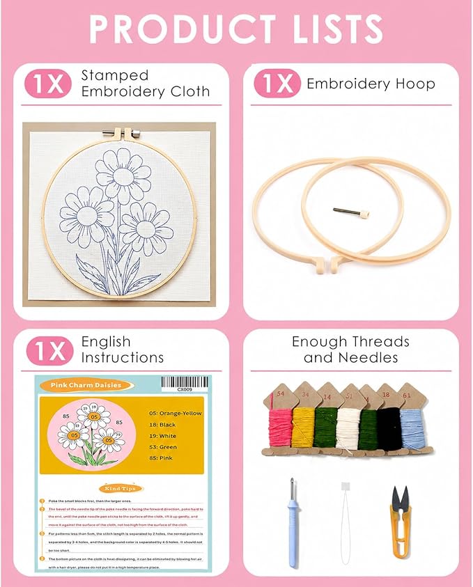 TCDZMYGS Flower Punch Needle Kits, Daisy Punch Needle Kits - Image 4