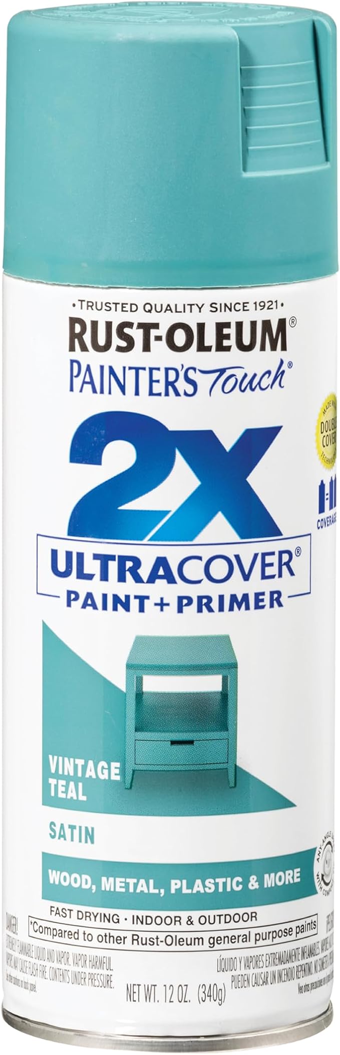 Rust-Oleum Painter's Touch 2X Ultra Cover Spray Paint, Satin Vintage Teal | by Rust-Oleum