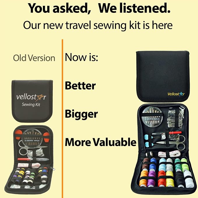 Vellostar Small Sewing Kit for Beginners – Portable Needle & Thread Travel Kit - Image 8