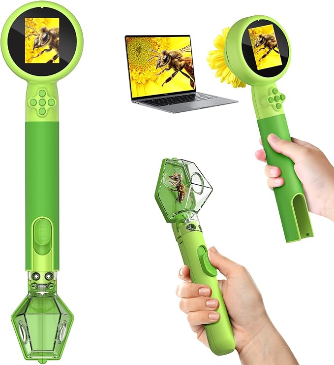 Microscope for Kids with Bug Catcher, 1080P HD Digital Handheld Portable Kids by LeouaUSABrandFlagship