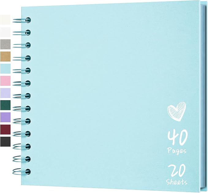 Scrapbook 7x7 Inch DIY Scrapbook Album Hardcover Kraft Paper 40 pages/20 sheets by Hiwhy