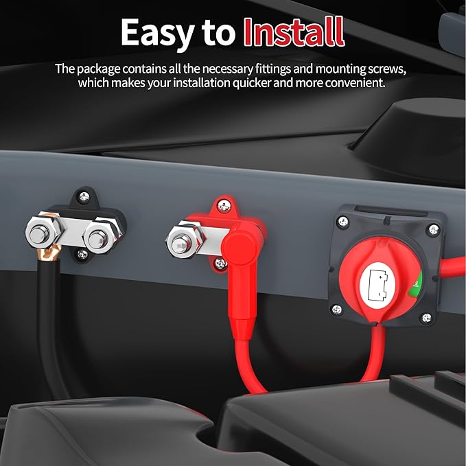 Joinfworld Bus Bar 12V 250A Power Distribution Block Dual 3/8" Studs Marine Battery Bus Bar Junction Block for Automotive Car Boat - Positive&Negative
