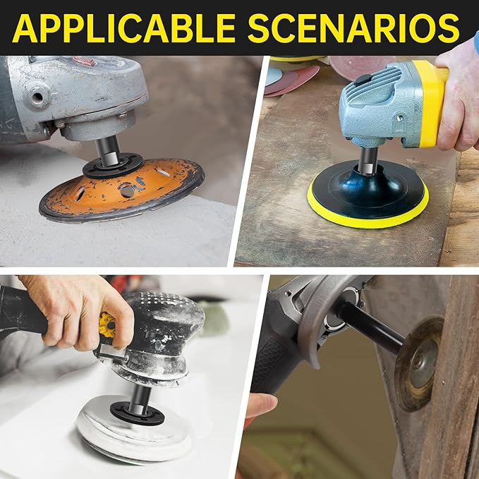 Angle Grinder Attachments Kit with 3 Extension Rods (5.5"/4"/3"), 4 Sets Flange Nut Assemblies & 2 Spanner Wrench - 5/8"-11 Thread Compatible with DeWalt Milwaukee Makita Bosch Grinder Accessories