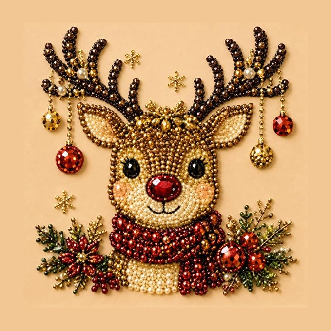 POETRYDRAW Christmas Decor Reindeer Pearl Art Kit - Image 2