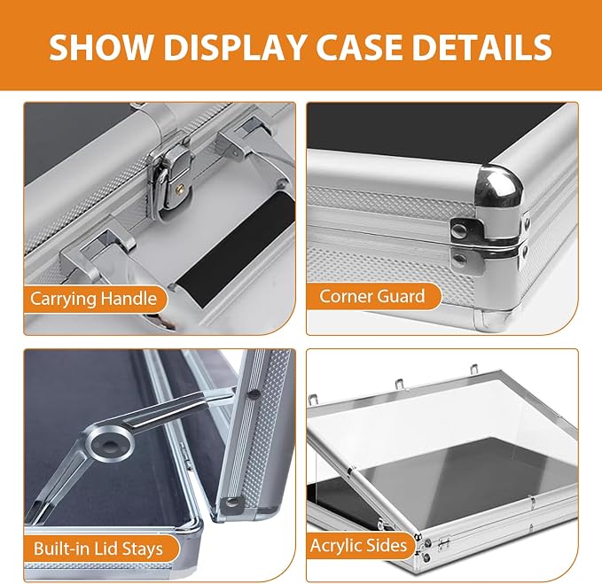 34"x22" Card Show Display Case, Portable Aluminum Trading Card Display Case - Image 3