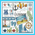Awesocrafts Cross Stitch Kits, Four Seasons of Summer Easy Patterns Cross by Awesocrafts