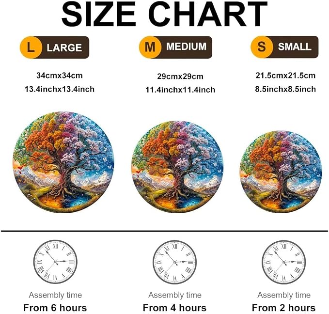 100 Pieces Wooden Puzzles Adults, Seasonal Tree of Life Wood Puzzles Adult - Image 7