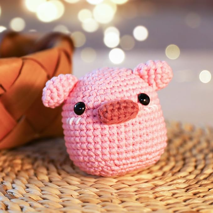 Crochet Kit for Beginners: Pink Pig Crochet Kit, All You Need in, Include - Image 7
