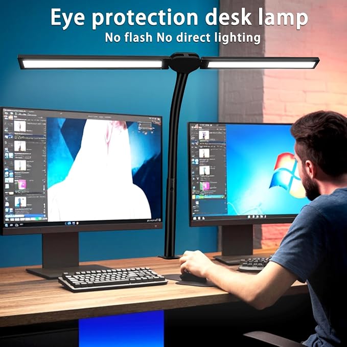 Double Head LED Desk Lamp for Office - Image 2