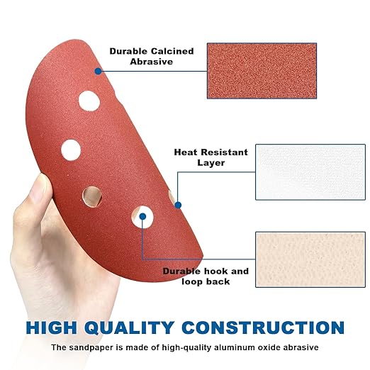 5 Inch 8 Hole Sanding Discs, 150 PCS 320 Grit Hook and Loop Sandpaper, Round Aluminum Oxide Sand Paper Discs for Random Orbital Sander