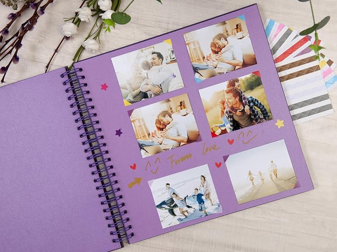 potricher 12 x 12 Inch Large Inch DIY Scrapbook Photo Album 80 Pages Thick - Image 3