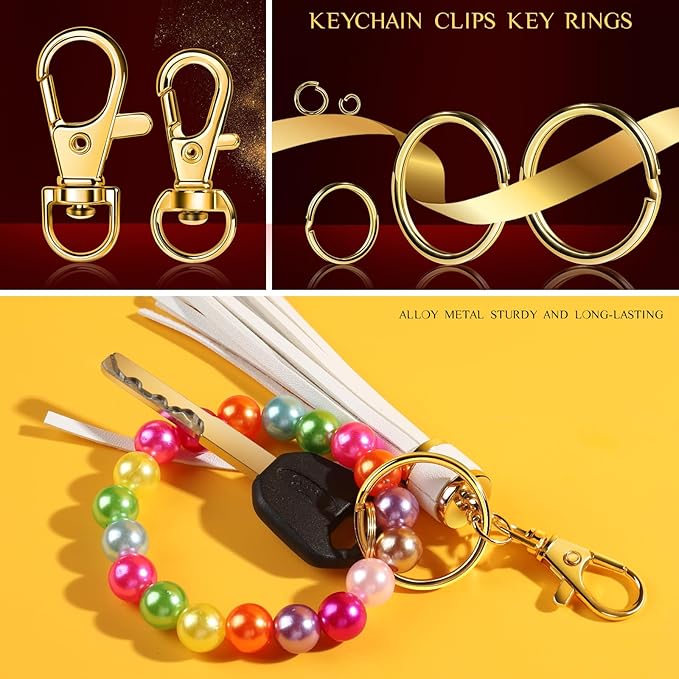 LEOBRO Keychain Making Kit, Metal Lobster Claw Clasps and Key Chain Rings - Image 3