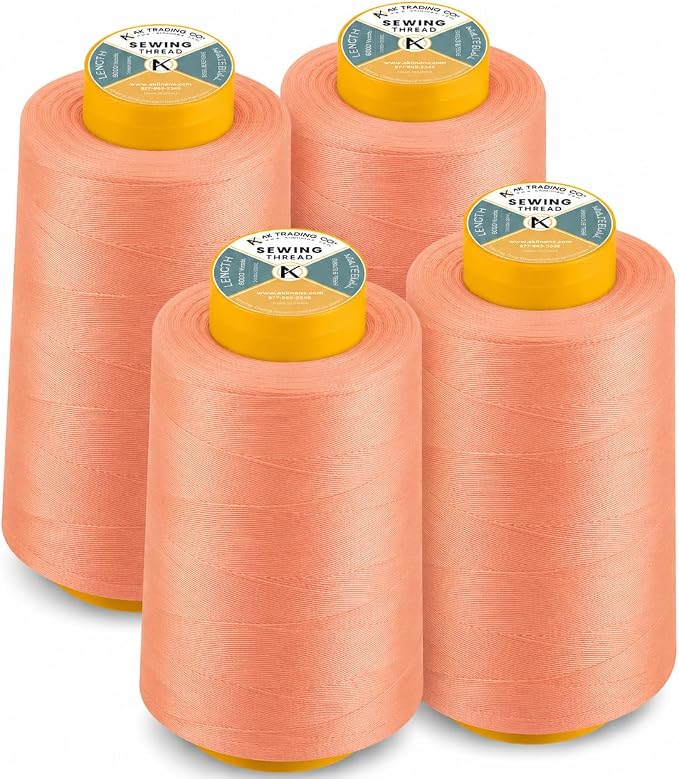 AK TRADING CO. 4-Pack Dark Peach All Purpose Sewing Thread Cones of High by Fabrics%7CEventDecor%7CCrafts%7CUpholsteryFoam
