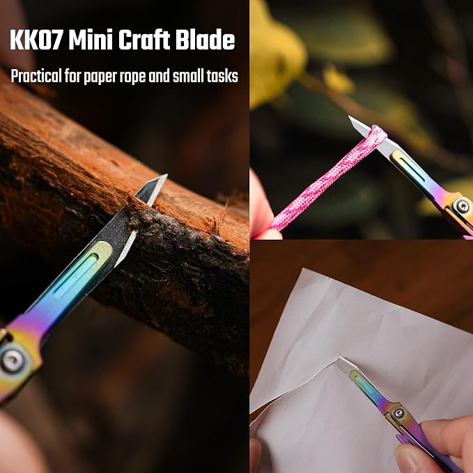 KeyUnity KK07 Rainbow Precision Craft Utility Blade Titanium Handle Mini - Image 3