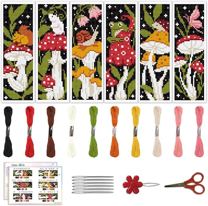 ACRNIGHEET 6PCS Cross Stitch Bookmark Kit by ACRNIGHEET