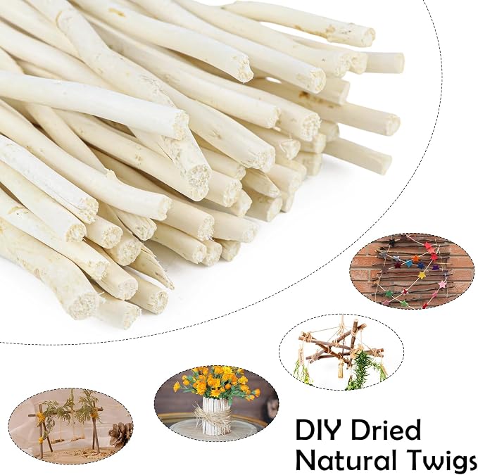 50Pcs Natural Twigs, Driftwood Branches, Unfinished Timber Rods - Image 3