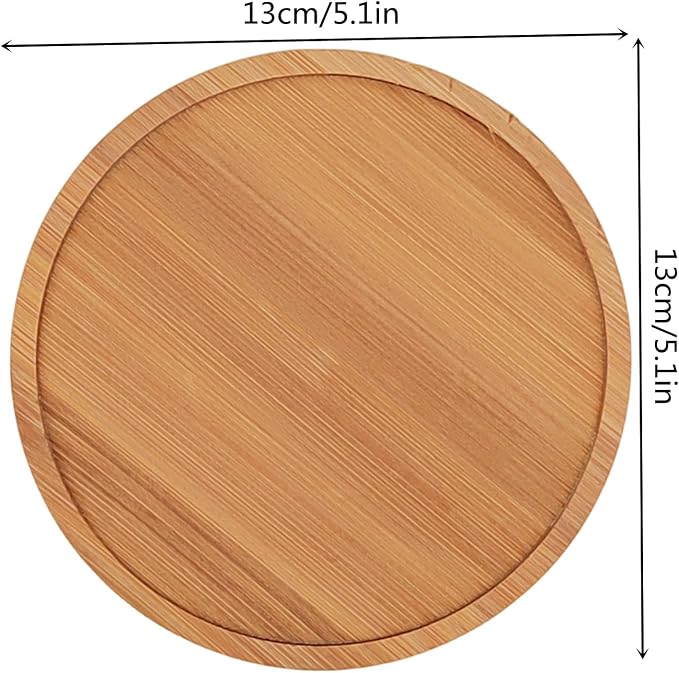 4PCS Mosaic Bamboo Coasters for Crafts, Blank Base Trays, Drinking Cup Coaster - Image 2
