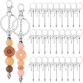 30 Pack Beadable Keychains Bars DIY Blank Beadable Keychains Metal Beaded by Unknown
