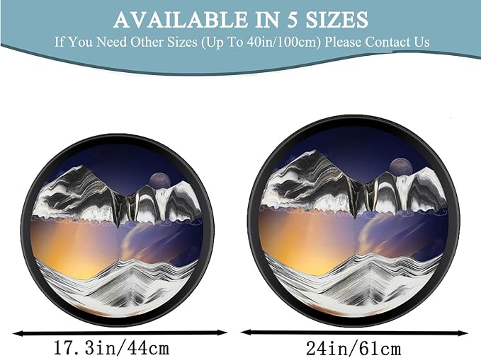 TNSLGHS Moving Sand Art, Wall Mounted Sand Art Liquid Motion, 360°Rotate Moving - Image 3