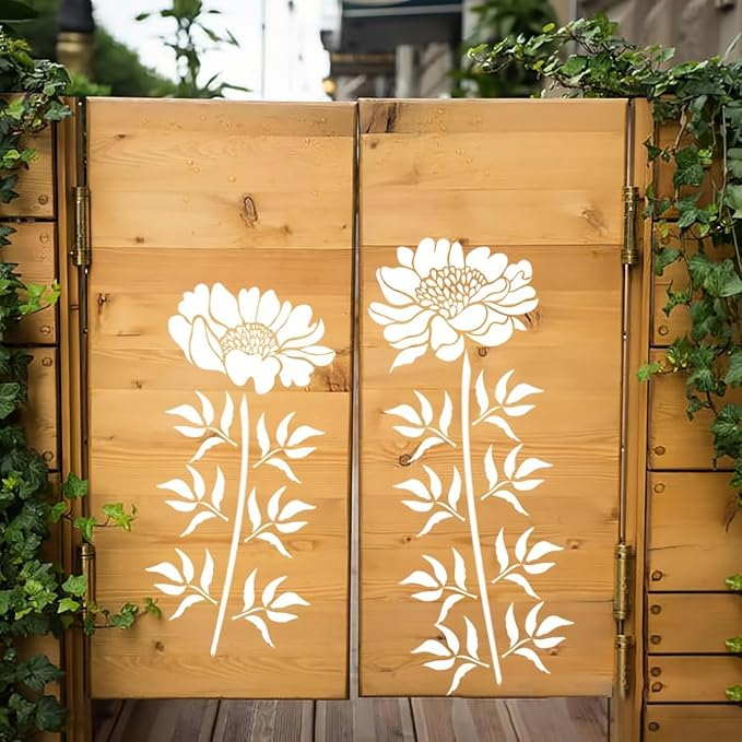 6 Pcs Large Flower Stencils for Painting, 5.9 X 13.7 Inch Flower Stencils for - Image 4