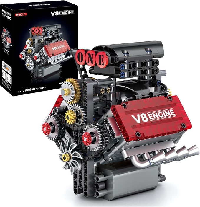 WINGIFT V8 Engine Building Set, V8 Engine Model kit that Run, Build Your Own by VisittheWinGift