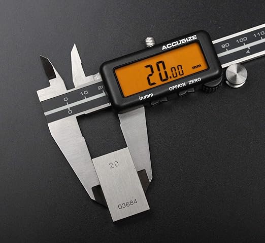 Accusize Industrial Tools 0-6''/0-150 mm, Yellow LCD Electronic Digital Caliper,Metric/Inch, 0.0005''/0.01mm Resolution, 1110-1818