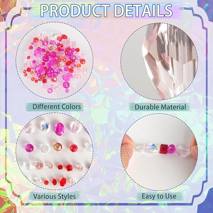636pcs Glass Beads for Jewelry Making - Image 4