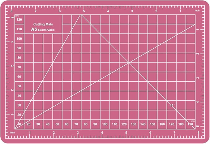 Sewing Cutting Mat 8in x 6in, Small Self Healing Cutting Board A5 Rotary by Keepsweat