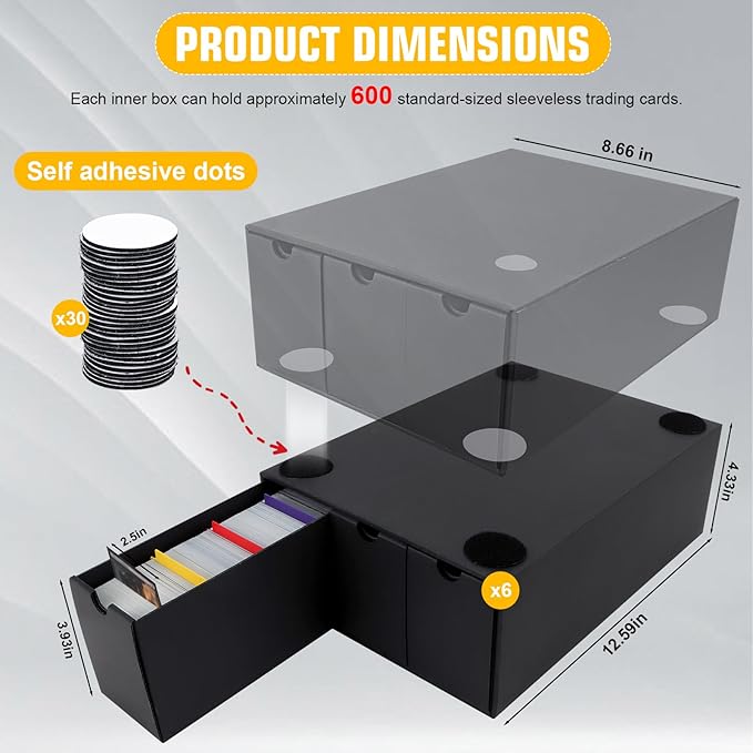 Trading Card Storage Box, Includes 18-600 CT Boxes & 60 Card Dividers, Trading - Image 2