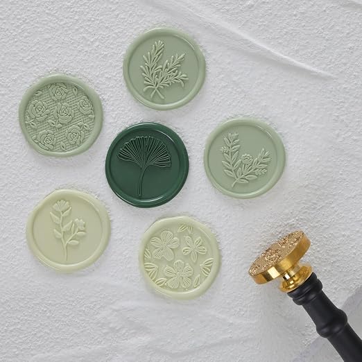 UNIQOOO 6 Pcs Wax Seal Stamp Set, Floral Stamps Botanical Sealing Stamper Kit - Image 7