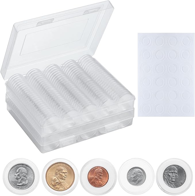 MUQING 240 PCS 30mm Plastic Coin Capsule Holder, 5 Sizes Protect Gasket Coin by MUQING