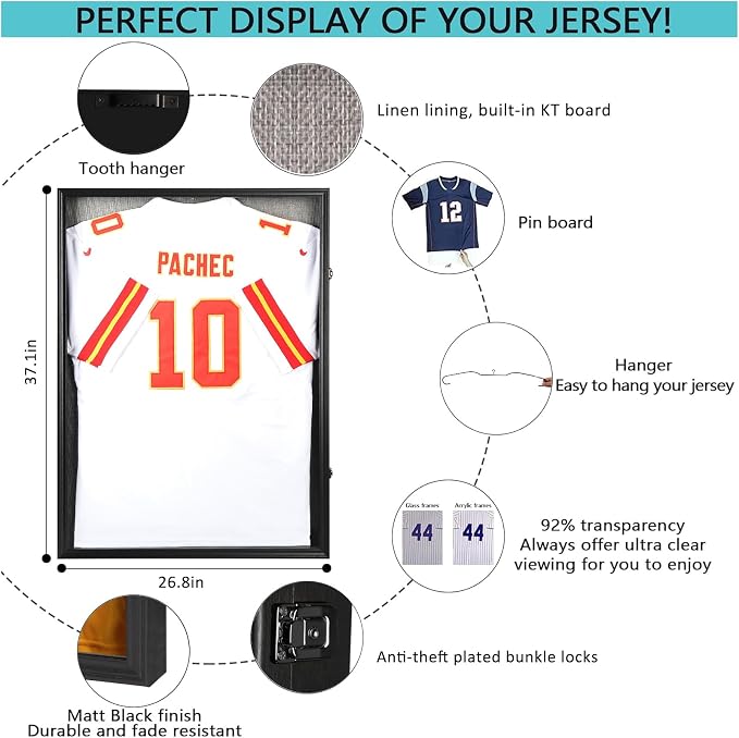 Grintus Large Jersey Frame Display Case Jersey Display Case Jersey Shadow Box - Image 2